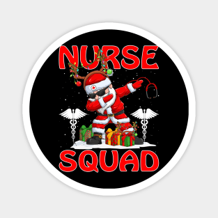 Christmas Nurse Squad Reindeer Pajama Dabing Santa Magnet